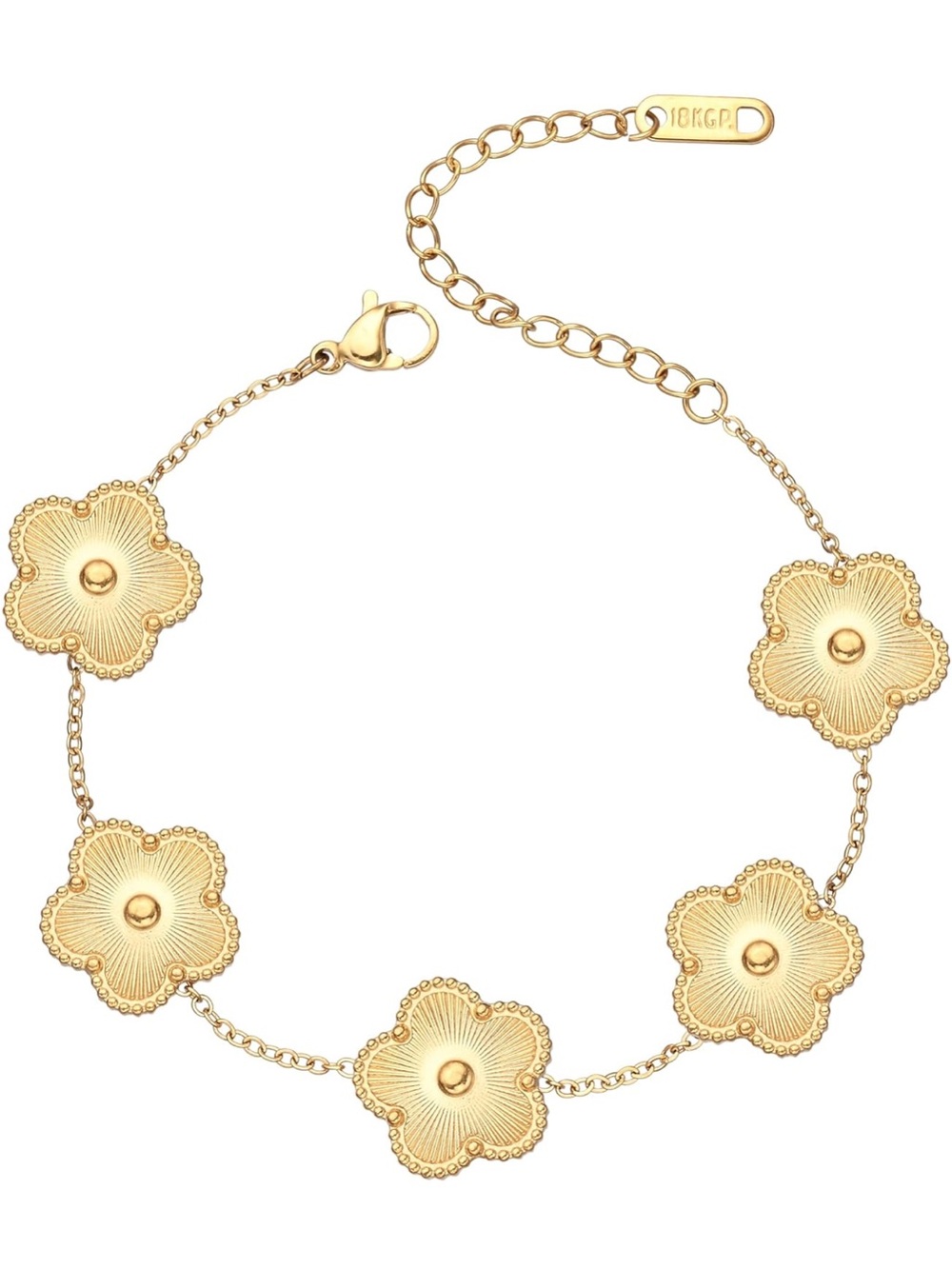 Billet-doux Gold Plated Clover Flower Bracelet for Women
